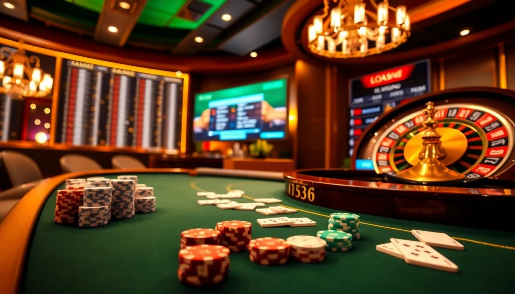 Experience high-stakes gaming at OK365 Trang chủ, featuring vibrant casino tables and live odds.
