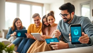 Secure your family's digital life with https://auhra.se showcasing a modern tech-savvy home.