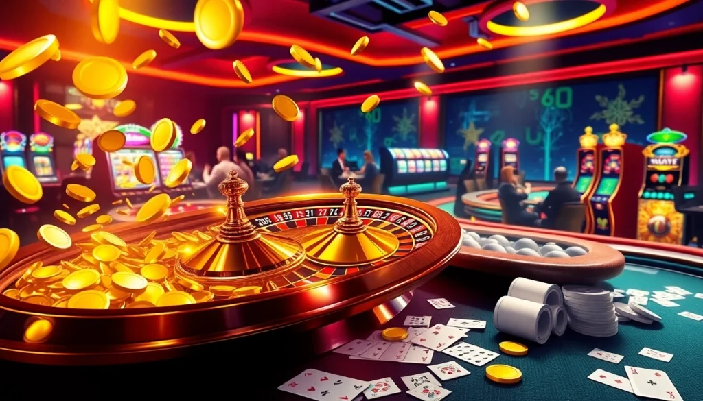 Experience thrilling gaming at Superbet with vibrant casino tables and lively slot machines.