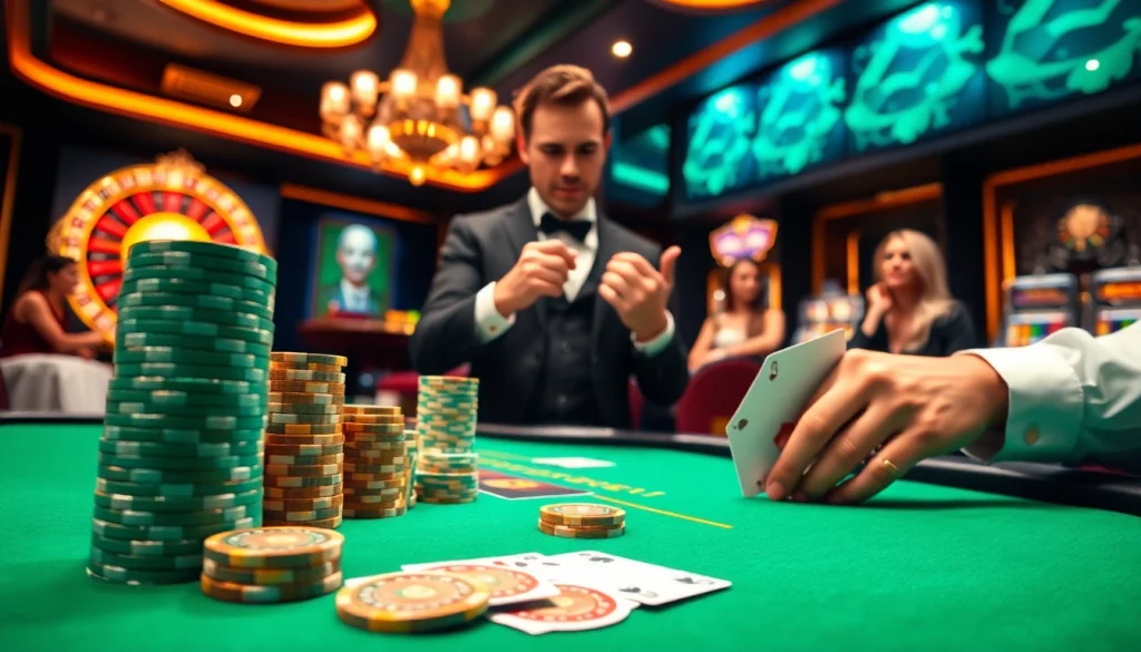 Players betting at the S8-themed casino table with vibrant colors and luxurious decor.