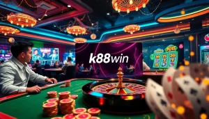 Engaging online gambling scene at nhà cái k88win with poker and roulette excitement.