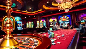 Exciting casino gaming experience at https://luck8.name/ showcasing vibrant roulette and slot machines.
