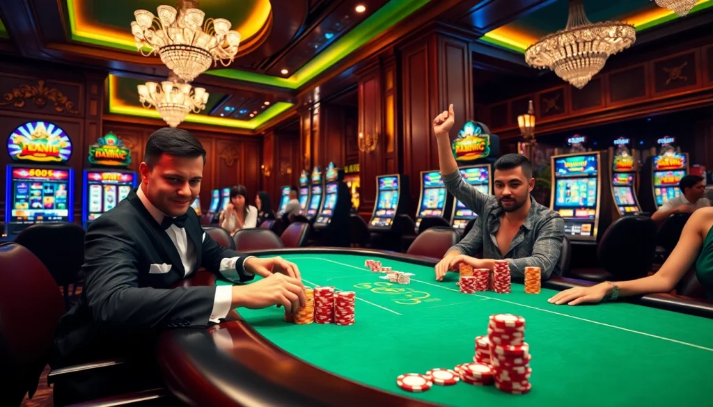 Experience high-stakes poker excitement at 5GBET's luxurious casino scene.