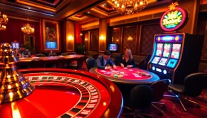 Experience the thrill at THABET casino with vibrant poker tables and glamorous roulette wheels.
