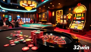 Experience thrilling blackjack action at 32win's vibrant online casino.