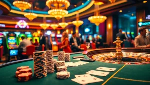 Experience the thrill of poker and sports with Vaoluoi tv in this vibrant casino scene.