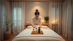 Experience luxurious 출장안마 services with a professional therapist in a serene home setting.