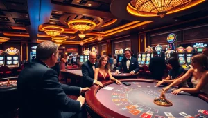 Experience the excitement of gaming at https://nk88net.com/ with vibrant casino tables and players in action.