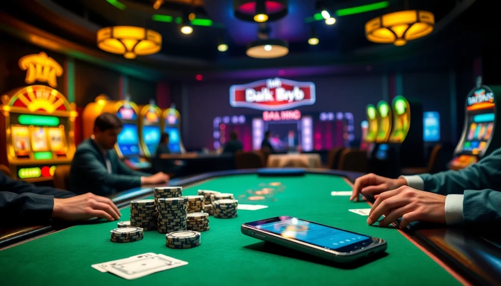 Engaging poker game showcasing hidden wiki dark web elements in a luxurious casino setting.