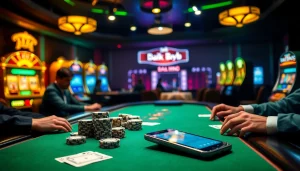 Engaging poker game showcasing hidden wiki dark web elements in a luxurious casino setting.