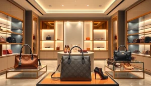 고급스러운 레플리카 패션 액세서리를 강조하며 세련된 상태로 진열된 모습