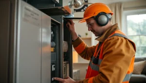 Expert conducting gas furnace repair katonah in a bright, welcoming home environment.