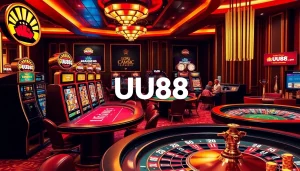 UU88 gaming excitement with modern casino elements and vibrant slot machines.