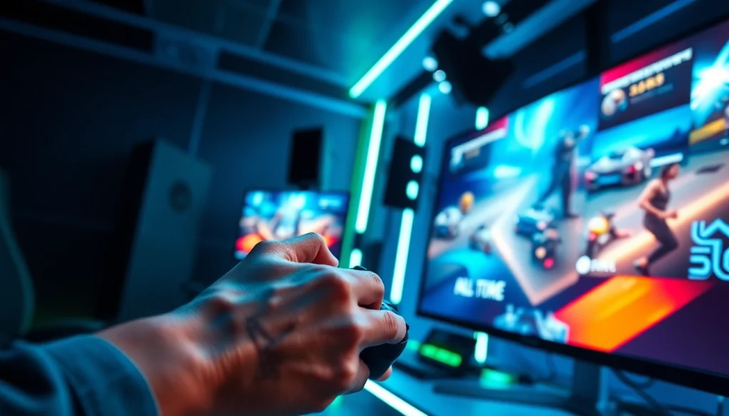 Discover latest leaks in gaming 2026, featuring a vibrant monitor showcasing new game graphics in a gaming studio.