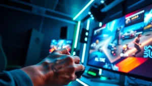 Discover latest leaks in gaming 2026, featuring a vibrant monitor showcasing new game graphics in a gaming studio.