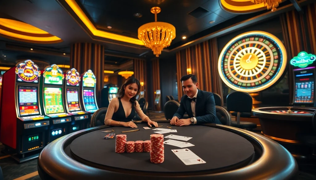 Experience exclusive benefits with Clube VIP HHBET in a luxurious casino setup.