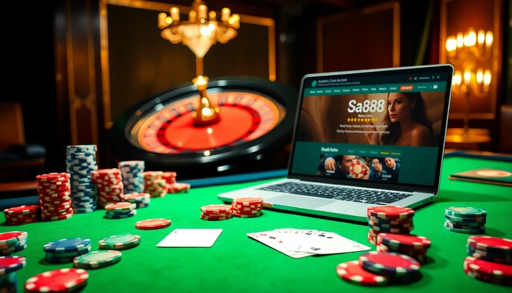 Engage with exciting casino gameplay at https://sa88.it.com/ with vibrant tables, chips, and cards.