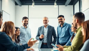 Engaging founder leadership insights in a vibrant team meeting environment.