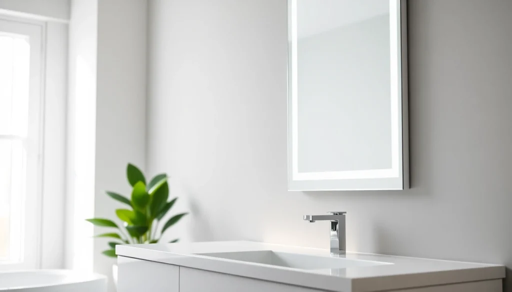 Elevate your space with an elegant bathroom mirror that combines modern design and functionality.
