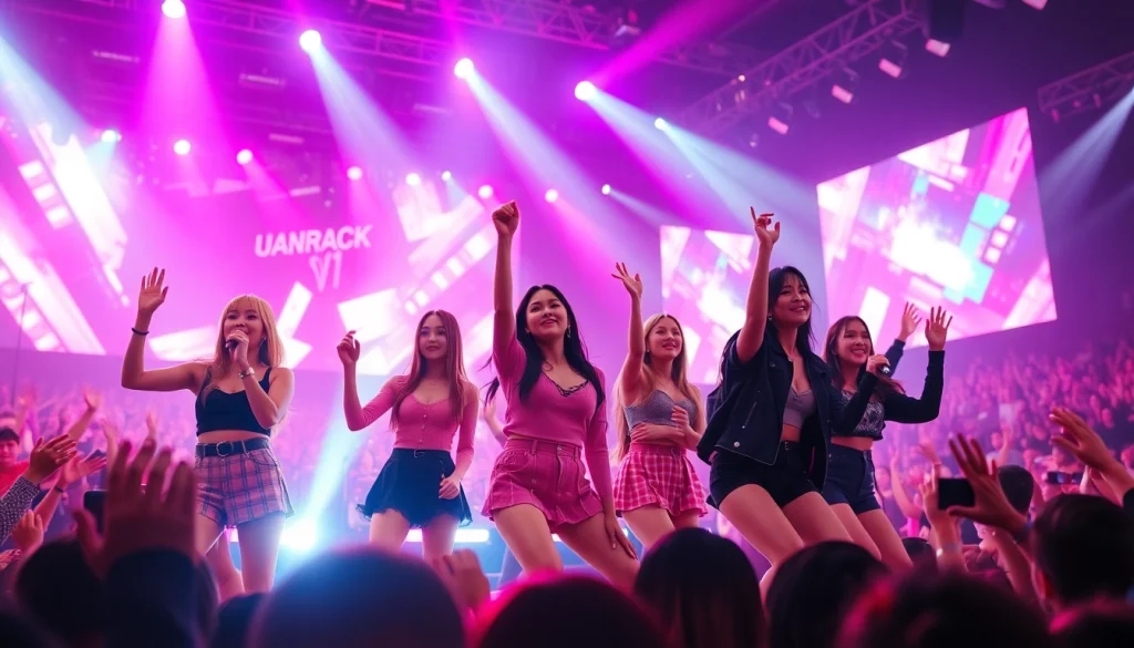 Engaging Blackpink news with members performing energetically during a concert.