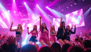 Engaging Blackpink news with members performing energetically during a concert.