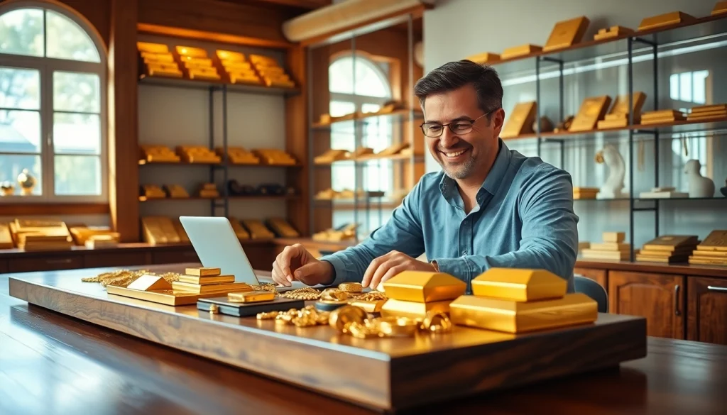 Entdecken Sie hier Goldankauf mit freundlichem Käufer und glänzendem Gold in einladender Umgebung.