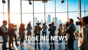 Reporters from https://southernmarylandchronicle.com collaborating in a vibrant newsroom.