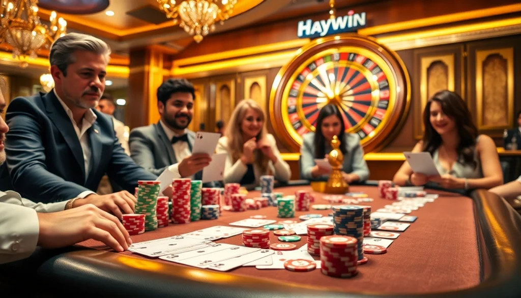 Experience the excitement of Haywin with engaging poker gameplay at a luxurious casino.