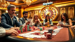 Experience the excitement of Haywin with engaging poker gameplay at a luxurious casino.
