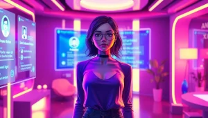 Engaging scene showcasing NSFW AI chat interface with a stylish digital companion.