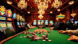 Experience the excitement of the hidden wiki with a vibrant casino scene featuring poker and roulette.