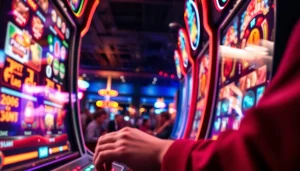 Menang besar di situs slot gacor dengan simbol berwarna cerah dan suasana kasino yang meriah.