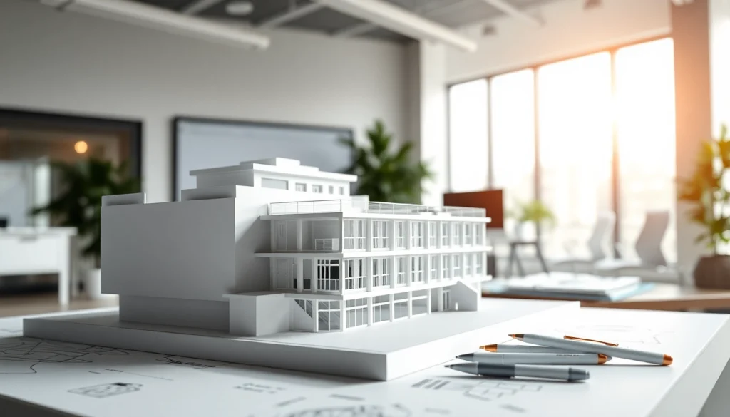 Hochwertiges Wettbewerbsmodell in einem modernen Architektur-Büro