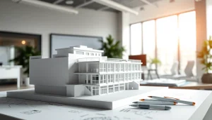 Hochwertiges Wettbewerbsmodell in einem modernen Architektur-Büro