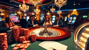 Experience the excitement of betting at new88bet's lively casino tables with vibrant roulette and sports betting.