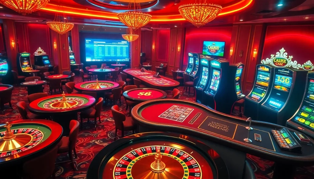 S8 Casino scene with vibrant gaming tables and modern interfaces showcasing high-stakes excitement