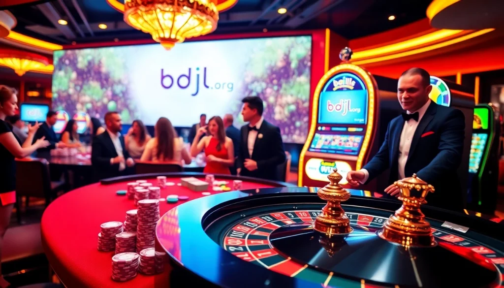 Experience the excitement of bdjl.org with vibrant casino gaming action and elegant decor.