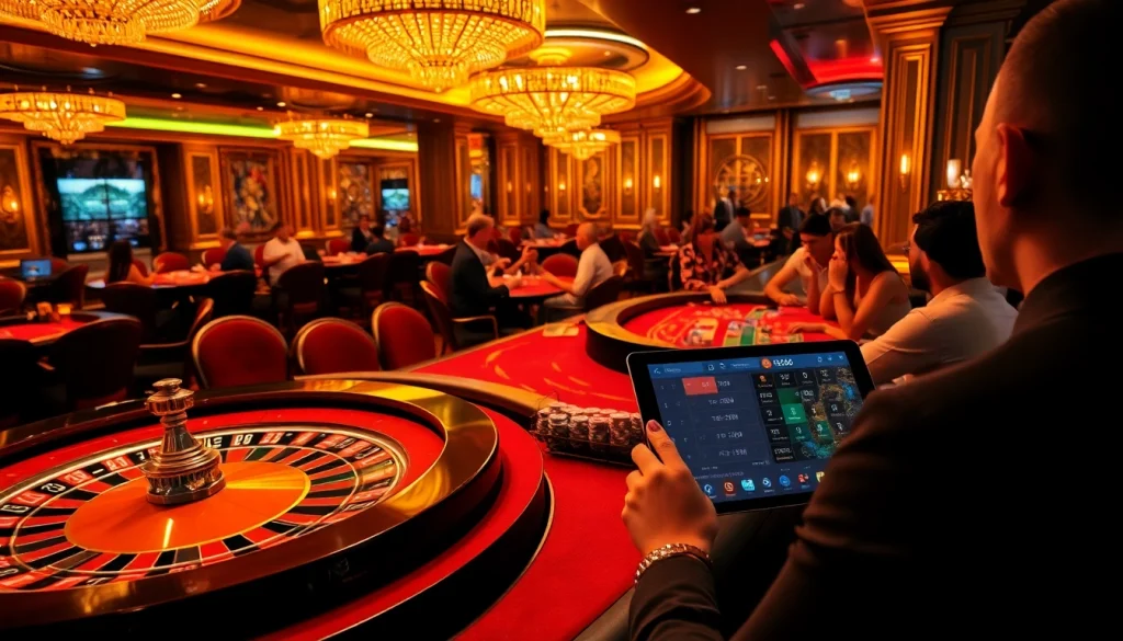 Engaging gaming scene featuring mm 88 betting interface with players at exciting casino tables.