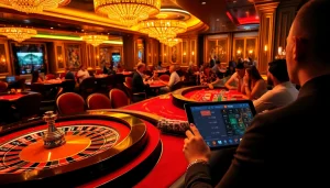 Engaging gaming scene featuring mm 88 betting interface with players at exciting casino tables.
