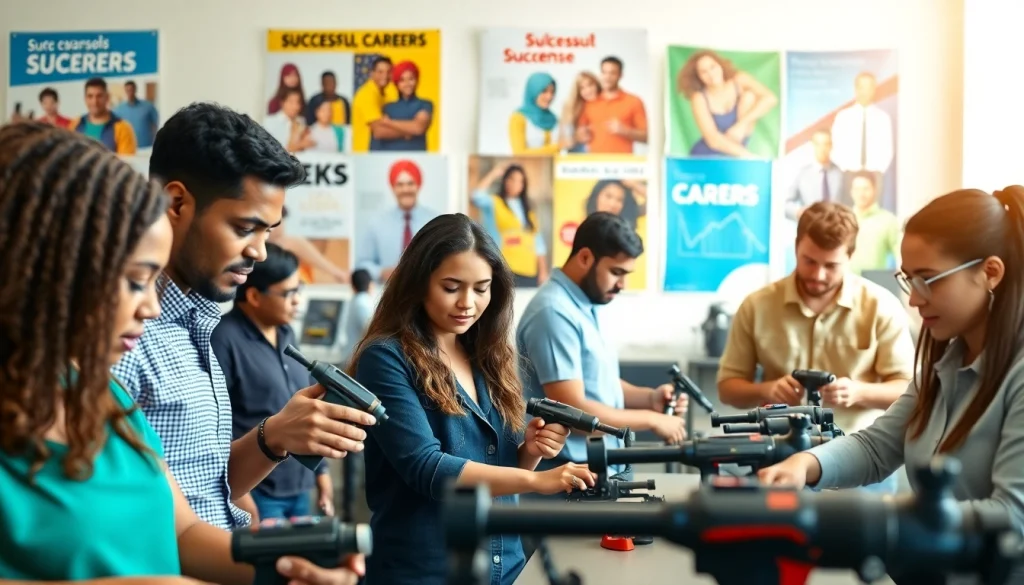Hands-on training at a trade school in Tennessee showcasing diverse students actively learning.