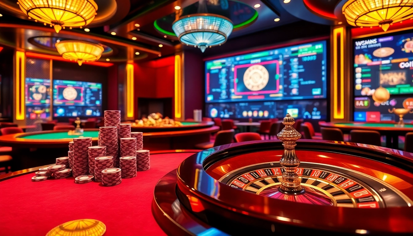 Engaging scene of luxury casino gaming featuring hidden wiki onion references in modern digital interfaces.