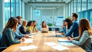 Engaging meeting in a recruitment agency showcasing dynamic sales recruitment websites strategies.