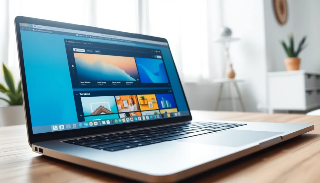 홈페이지 제작을 위한 최신 웹사이트 디자인 툴과 템플릿을 보여주는 화면