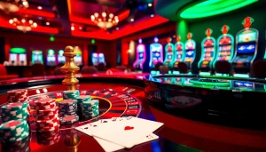 Exciting roulette action at luck8 trang chủ with vibrant poker chips and betting slips.