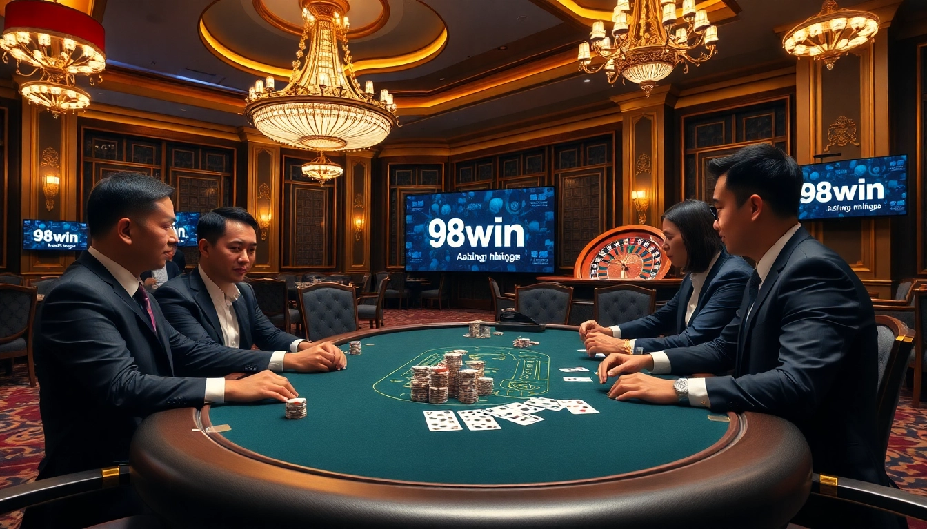 Experience high-stakes gaming at 98win đăng nhập with professional poker players and luxurious casino ambiance.