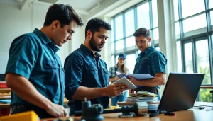 Students actively participating in trade schools in Hawaii, engaged in hands-on learning activities.