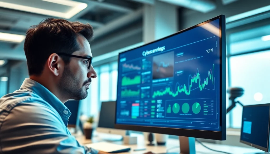 Analyze Cyberdan's comprehensive cybersecurity solutions through an advanced digital interface.