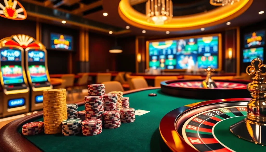 Ressentez l'adrénaline du casino en ligne avec des jetons de poker captivants, des cartes et une roue de roulette.