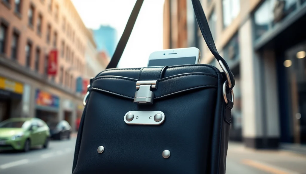 Handy Tasche abschließbar für Smartphones, sicher und stilvoll präsentiert.