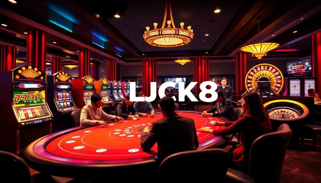 Experience the thrill at LUCK8 casino with elegant tables and vibrant games.